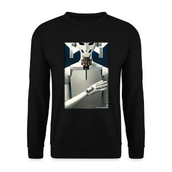 Robot Future Technology Science Android - Unisex Sweatshirt - black - Front - Alina (178cm) & Michal (187cm)