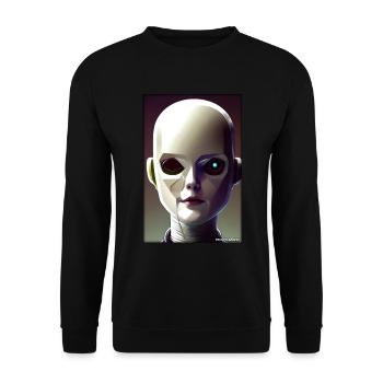 Robot Future Technology Science Android - Unisex Sweatshirt - black - Front - Alina (178cm) & Michal (187cm)