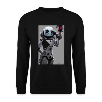 Robot Future Technology Science Android - Unisex Sweatshirt - black - Front - Alina (178cm) & Michal (187cm)
