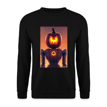 Robots Halloween Future Technology Science - Unisex Sweatshirt - black - Front - Alina (178cm) & Michal (187cm)