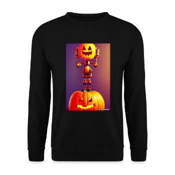 Robots Halloween Future Technology Science - Unisex Sweatshirt - black - Front - Alina (178cm) & Michal (187cm)