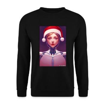 Robots Christmas Future Technology Science - Unisex Sweatshirt - black - Front - Alina (178cm) & Michal (187cm)