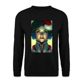 Robots Christmas Future Technology Science - Unisex Sweatshirt - black - Front - Alina (178cm) & Michal (187cm)
