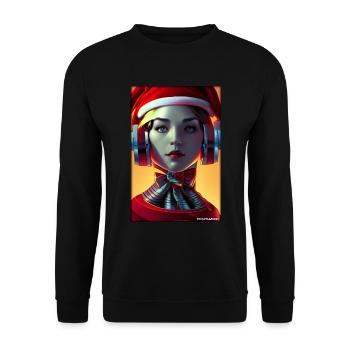 Robots Christmas Future Technology Science - Unisex Sweatshirt - black - Front - Alina (178cm) & Michal (187cm)