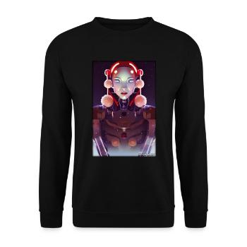 Robots Christmas Future Technology Science - Unisex Sweatshirt - black - Front - Alina (178cm) & Michal (187cm)