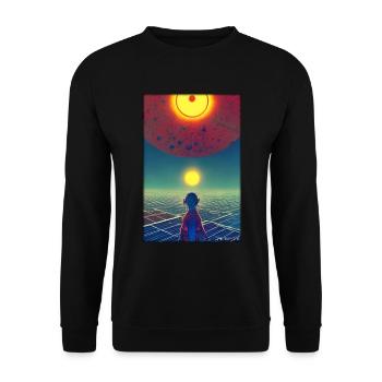 Galaxy Cosmos Universe Solar System Astronaute - Sweat-shirt Unisexe - noir - Devant - Alina (178cm) & Michal (187cm)
