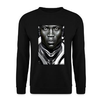 Cyborg Man Future Sci-Fi Machine Technology - Sweat-shirt Unisexe - noir - Devant - Alina (178cm) & Michal (187cm)
