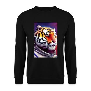 Tiger Big Cat Astronaut Future Sci-Fi Technology - Sweat-shirt Unisexe - noir - Devant - Alina (178cm) & Michal (187cm)