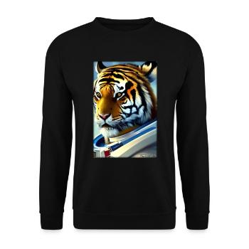 Tiger Big Cat Astronaut Future Sci-Fi Technology - Sweat-shirt Unisexe - noir - Devant - Alina (178cm) & Michal (187cm)