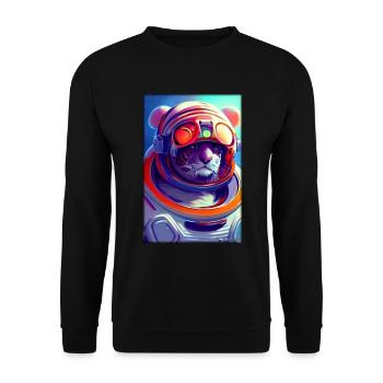 Tiger Big Cat Astronaut Future Sci-Fi Technology - Sweat-shirt Unisexe - noir - Devant - Alina (178cm) & Michal (187cm)