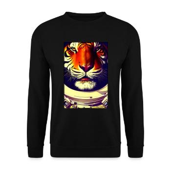 Tiger Big Cat Astronaut Future Sci-Fi Technology - Sweat-shirt Unisexe - noir - Devant - Alina (178cm) & Michal (187cm)