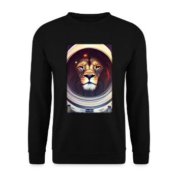 Leo Big Cat Astronaut Future Sci-Fi Technology - Sweat-shirt Unisexe - noir - Devant - Alina (178cm) & Michal (187cm)