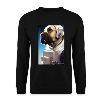Dog Pet Astronaut Future Sci-Fi Technology - Unisex Sweatshirt - black - Front - Alina (178cm) & Michal (187cm)