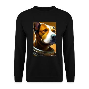 Dog Pet Astronaut Future Sci-Fi Technology - Unisex Sweatshirt - black - Front - Alina (178cm) & Michal (187cm)