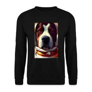 Dog Pet Astronaut Future Sci-Fi Technology - Unisex Sweatshirt - black - Front - Alina (178cm) & Michal (187cm)