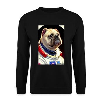 Dog Pet Astronaut Future Sci-Fi Technology - Unisex Sweatshirt - black - Front - Alina (178cm) & Michal (187cm)