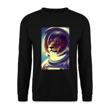 Leo Big Cat Astronaut Future Sci-Fi Technology - Sweat-shirt Unisexe - noir - Devant - Alina (178cm) & Michal (187cm)