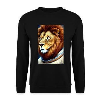 Leo Big Cat Astronaut Future Sci-Fi Technology - Sweat-shirt Unisexe - noir - Devant - Alina (178cm) & Michal (187cm)