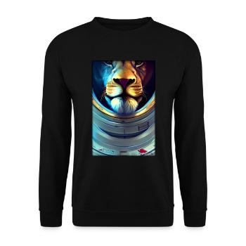 Leo Big Cat Astronaut Future Sci-Fi Technology - Sweat-shirt Unisexe - noir - Devant - Alina (178cm) & Michal (187cm)