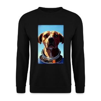 Dog Pet Astronaut Future Sci-Fi Technology - Unisex Sweatshirt - black - Front - Alina (178cm) & Michal (187cm)