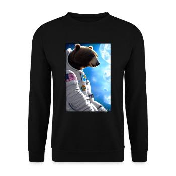 Bear Wildlife Astronaut Future Sci-Fi Technology - Sweat-shirt Unisexe - noir - Devant - Alina (178cm) & Michal (187cm)