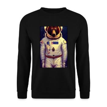 Bear Wildlife Astronaut Future Sci-Fi Technology - Sweat-shirt Unisexe - noir - Devant - Alina (178cm) & Michal (187cm)