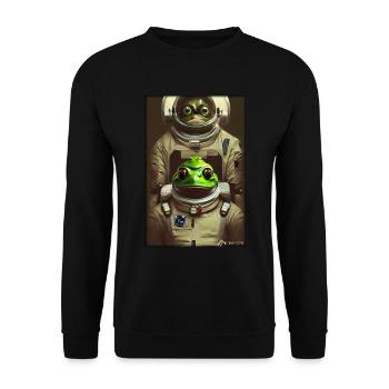 Frog Amphibian Astronaut Future Sci-Fi Technology - Sweat-shirt Unisexe - noir - Devant - Alina (178cm) & Michal (187cm)