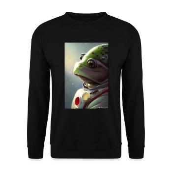 Frog Amphibian Astronaut Future Sci-Fi Technology - Sweat-shirt Unisexe - noir - Devant - Alina (178cm) & Michal (187cm)