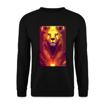 Lion Big Cat Cyber Neon Punk Future Sci-Fi - Unisex Sweatshirt - black - Front - Alina (178cm) & Michal (187cm)