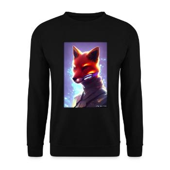 Fox Wildlife Cyber Neon Punk Future Sci-Fi - Unisex Sweatshirt - black - Front - Alina (178cm) & Michal (187cm)