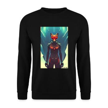 Fox Wildlife Cyber Neon Punk Future Sci-Fi - Unisex Sweatshirt - black - Front - Alina (178cm) & Michal (187cm)