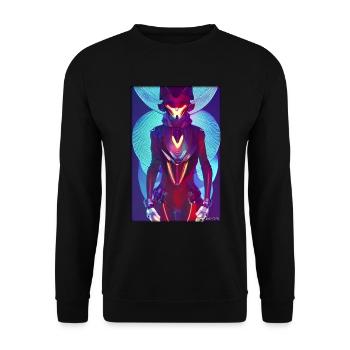 Fox Wildlife Cyber Neon Punk Future Sci-Fi - Unisex Sweatshirt - black - Front - Alina (178cm) & Michal (187cm)