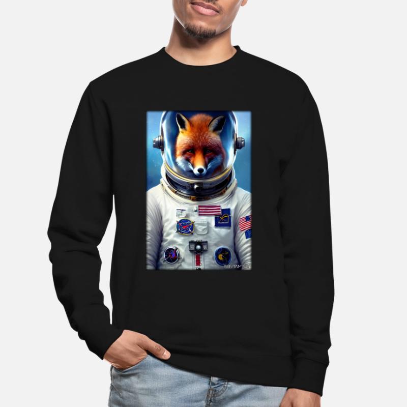 Fuchs Wildtier Astronaut Zukunft Sci-Fi Technik Unisex Pullover