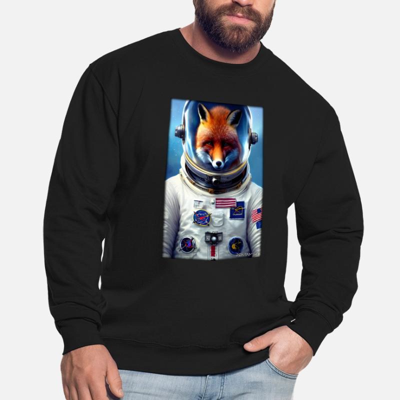 Fuchs Wildtier Astronaut Zukunft Sci-Fi Technik Unisex Pullover