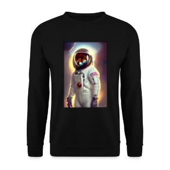Fuchs Wildtier Astronaut Zukunft Sci-Fi Technik - Unisex Pullover - Schwarz - Vorne - Alina (178cm) & Michal (187cm)