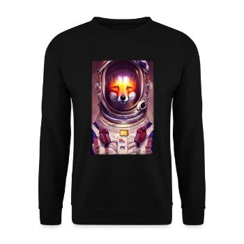 Fuchs Wildtier Astronaut Zukunft Sci-Fi Technik - Unisex Pullover - Schwarz - Vorne - Alina (178cm) & Michal (187cm)
