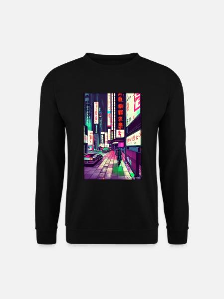 Tokyo City Stadt Cyber Punk Zukunft Sci-Fi Asien - Unisex Pullover - Schwarz