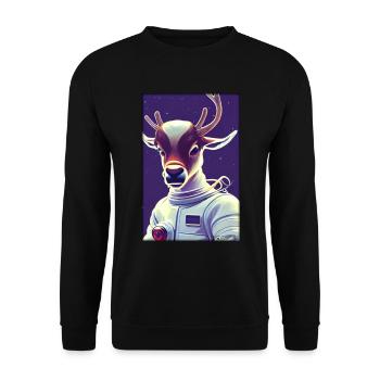 Technologie de science-fiction future de l’astronaute de renne - Sweat-shirt Unisexe - noir - Devant - Alina (178cm) & Michal (187cm)