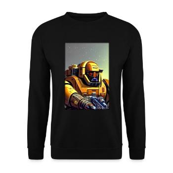 Kampfbot Robot Super Soldier Machine Warrior - Unisex Sweatshirt - black - Front - Alina (178cm) & Michal (187cm)