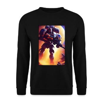 Kampfbot Robot Super Soldier Machine Warrior - Unisex Sweatshirt - black - Front - Alina (178cm) & Michal (187cm)