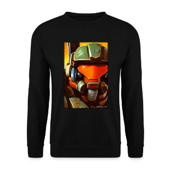 Kampfbot Robot Super Soldier Machine Warrior - Unisex Sweatshirt - black - Front - Alina (178cm) & Michal (187cm)