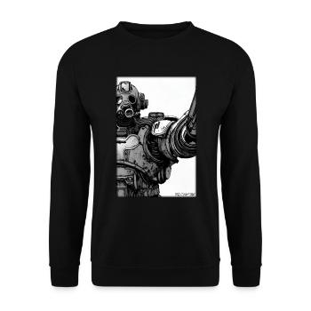 Kampfbot Robot Super Soldier Machine Warrior - Unisex Sweatshirt - black - Front - Alina (178cm) & Michal (187cm)