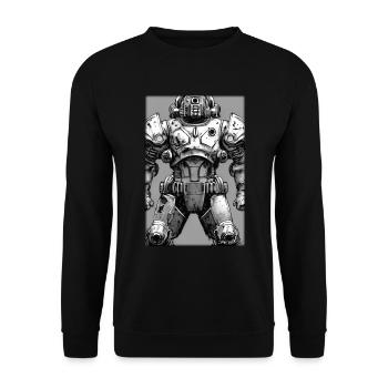 Kampfbot Robot Super Soldier Machine Warrior - Unisex Sweatshirt - black - Front - Alina (178cm) & Michal (187cm)