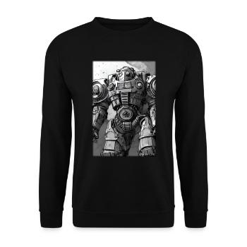 Kampfbot Robot Super Soldier Machine Warrior - Unisex Sweatshirt - black - Front - Alina (178cm) & Michal (187cm)