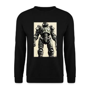 Kampfbot Robot Super Soldier Machine Warrior - Unisex Sweatshirt - black - Front - Alina (178cm) & Michal (187cm)