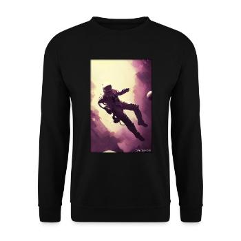 Astronaut Future Sci-Fi Technology - Unisex Sweatshirt - black - Front - Alina (178cm) & Michal (187cm)