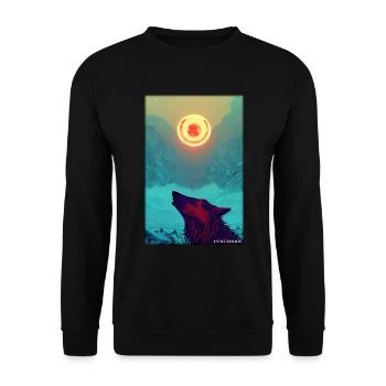 Wolf Animal Motif Nature Wild Mystical Wildlife - Unisex Sweatshirt - black - Front - Alina (178cm) & Michal (187cm)