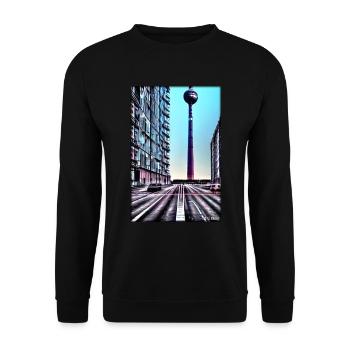 Berlin Berlin TV Tower City Landmark - Unisex Sweatshirt - black - Front - Alina (178cm) & Michal (187cm)