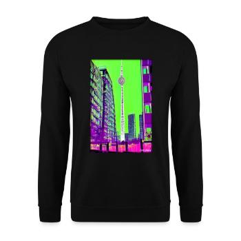 Berlin Berlin TV Tower City Landmark - Unisex Sweatshirt - black - Front - Alina (178cm) & Michal (187cm)