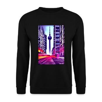 Berlin Berlin TV Tower City Landmark - Unisex Sweatshirt - black - Front - Alina (178cm) & Michal (187cm)